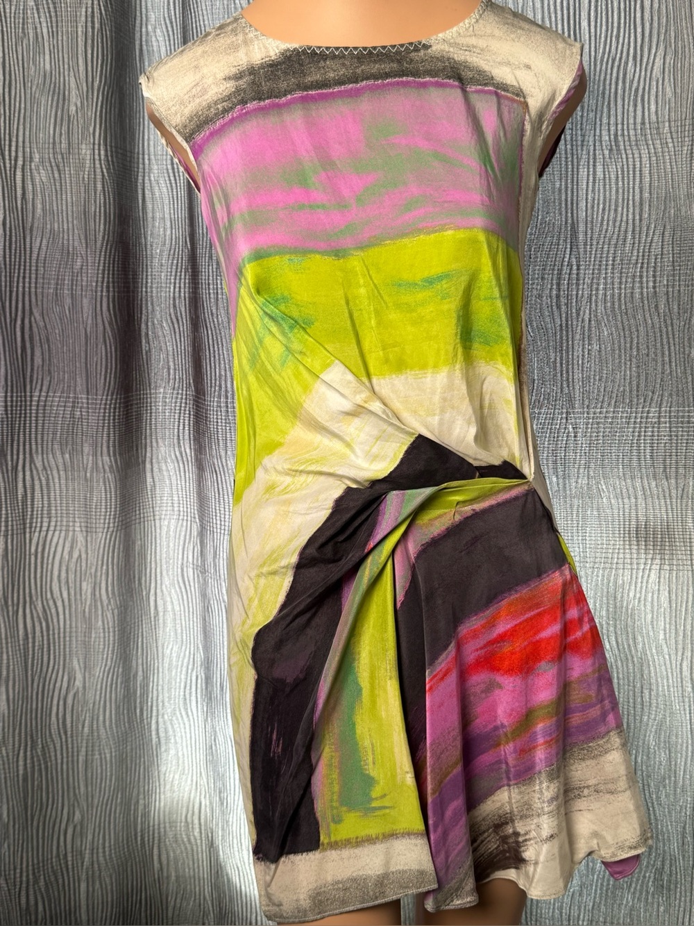 RACHEL Rachel Roy 100% Silk Multicolor Abstract Print Dress Size XSMALL